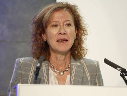 Margarita Delgado, subgobernadora del Banco de España, durante una conferencia en Madrid. 