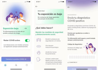 Radar Covid, la app del Gobierno de España.