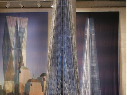 Maqueta del proyecto de la torre Rossia, de Norman Foster.