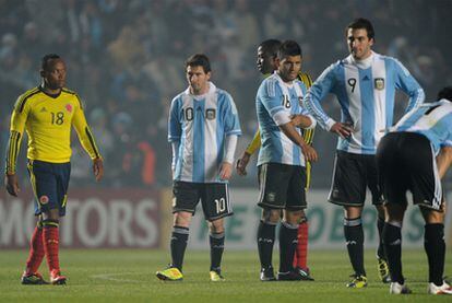 La selección argentina, desolada tras el empare con Colombia