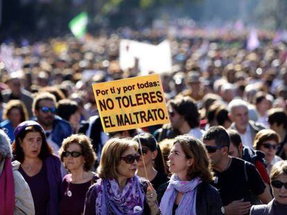 Manifestación en Madrid contra la Violencia Machista.