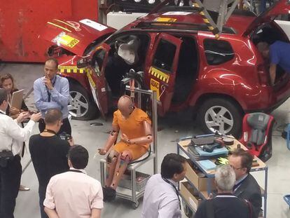 Estado del Renault Duster, tras la prueba de impacto en Landsberg.