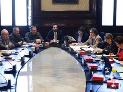 Reuni&oacute;n de la Mesa del Parlament, este martes.