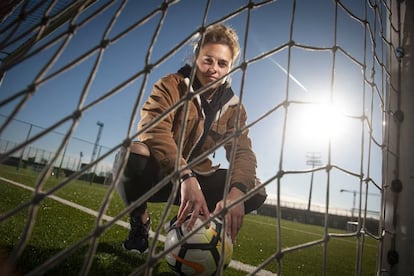 Mapi León, a la Ciutat Esportiva del Barcelona.