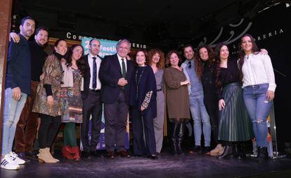 Artistas y organizadores del Festival de Jerez, este martes en Madrid.