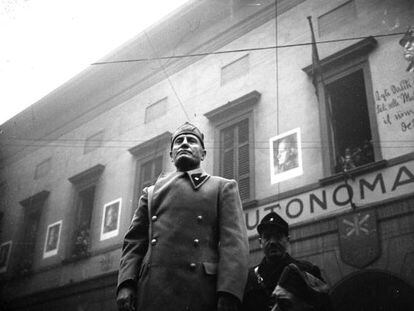 Mussolini como 'Duce' durante la Segunda Guerra Mundial.