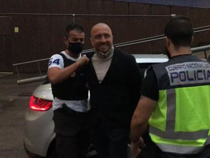 Vittorio Raso, destacado miembro de la Ndrangheta, tras ser detenido por la Policía Nacional en Barcelona el pasado sábado.