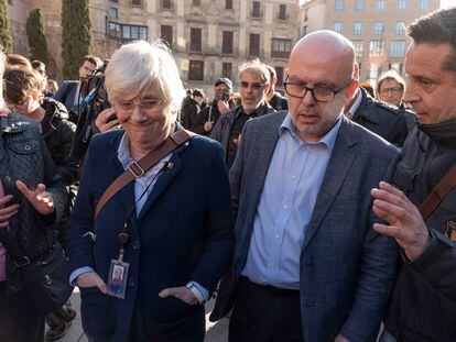 La eurodiputada Clara Ponsatí, tras ser detenida el martes por los Mossos en el centro de Barcelona.