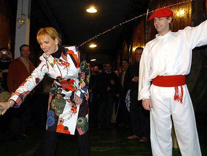 Ainhoa Arteta, durante la inauguración de la temporada de sidra en Astigarraga.