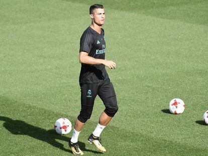 Cristiano Ronaldo durante un entrenamiento.