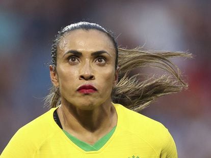 Marta durante el partido contra Francia este domingo en Le Havre.