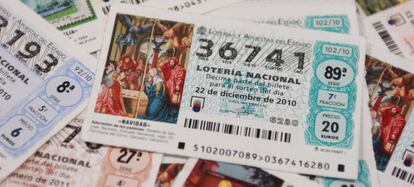 Décimos de lotería para el sorteo de Navidad.