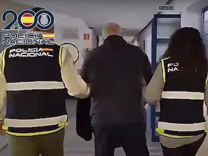 Karim Bouyakhrichan, alias 'Taxi', tras su detención el pasado enero, en una imagen facilitada por la Policía Nacional.