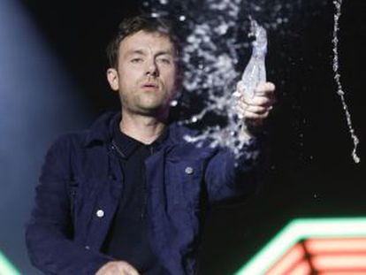 El cantante de Blur durante el concierto que ofreció la noche del sabado en el FIB.