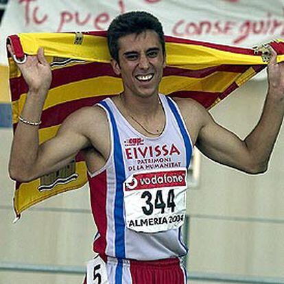 Felipe Vivancos, tras ganar los 110 metros vallas.