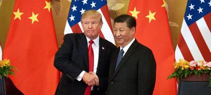 El presidente de China, Xi Jinping y el presidente de EE UU, Donald Trump, en Pekín el 9 de noviembre de 2017.