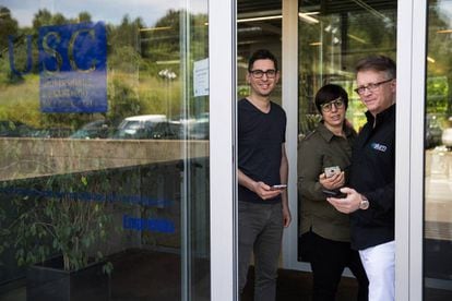 Víctor Álvarez, Cristina Gamallo y Gregory Botanes, directivos de Situm