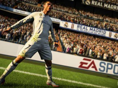 Una imagen de la próxima edición del popular videojuego de fútbol FIFA, en el que aparece Cristiano Ronaldo como imagen