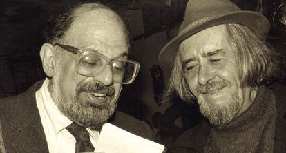 Allen Ginsberg y Edmundo de Ory, en octubre de 1987, en Nueva York.