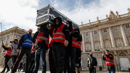 Protesta del sector de los espectáculos y eventos en Madrid en 2020.