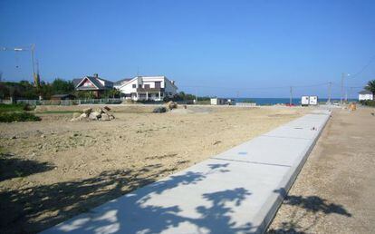 Imagen de las obras de urbanización, en el lugar de San Bartolo, en Barreiros.