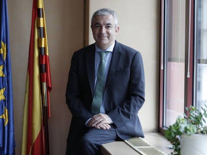 Luis Garicano, eurodiputado de Ciudadanos y vicepresidente del grupo Renew Europe, en las oficinas del Parlamento Europeo en Madrid. 