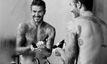 David Beckham presenta su nueva línea de cosmética.