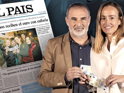 José Esteve y Lourdes Prieto durante la grabación de Yo fui Portada para EL PAÍS.