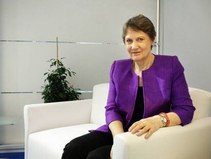 La administradora del PNUD, Helen Clark, durante la entrevista con EL PA&Iacute;S el d&iacute;a 24 en Estambul