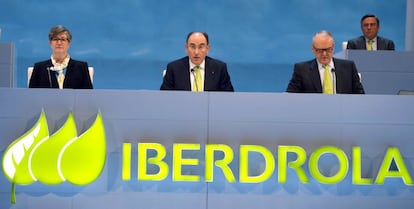El presidente de Iberdrola, Ignacio Sanchéz Galán, en la Junta de accionista