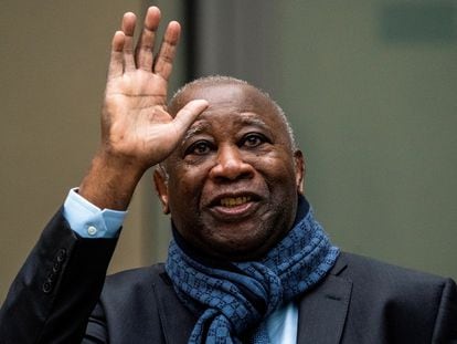 El expresidente marfileño Laurent Gbagbo durante una de sus comparecencias en el juicio contra él en la CPI en febrero de 2020.