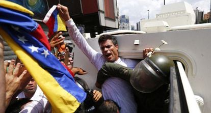 López en el momento de su detención en febrero.