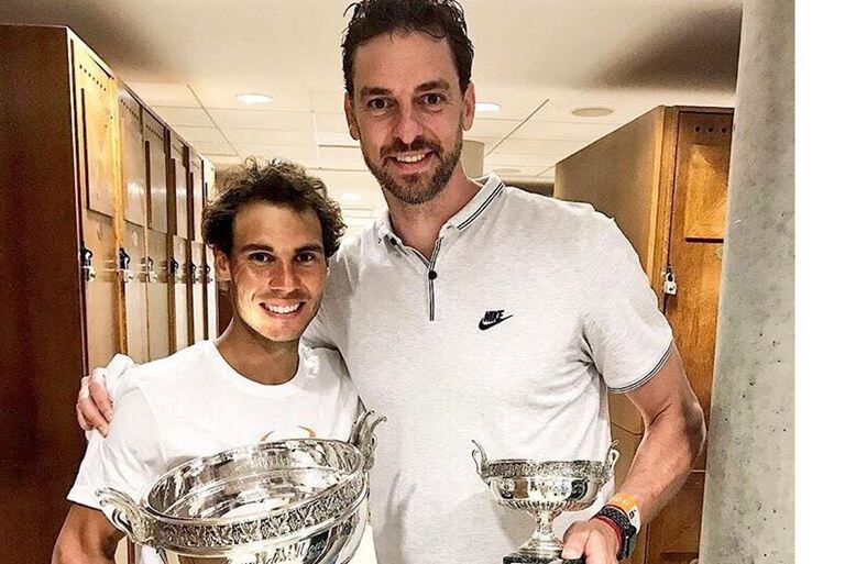 Nadal y Gasol, celebrando el éxito del primero en Roland Garros hace tres años.