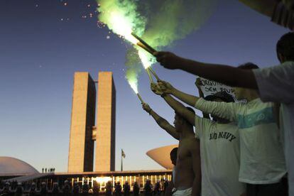 Os protestos no Brasil.