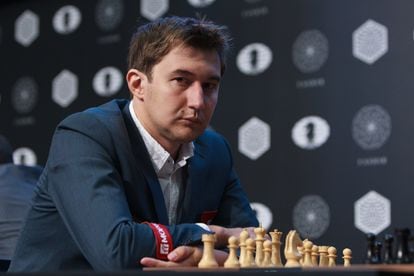 Serguéi Kariakin, durante el Torneo de Candidatos que ganó en marzo, en Moscú