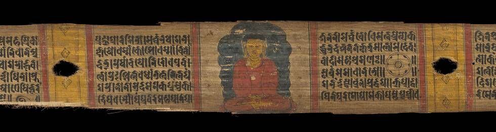 Tabla escrita en sánscrito, una de las lenguas indoeuropeas más antiguas.
