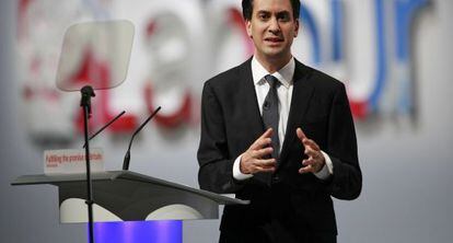 Miliband, en el congreso del Partido Laborista, en Liverpool.