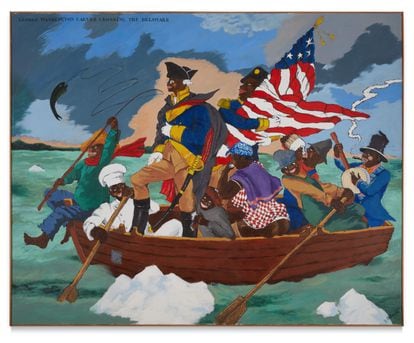 'George Washington cruzando el Delaware: página de un libro de texto de Estados Unidos' (1975), de Robert Colescott, entró a la colección del museo el año pasado.