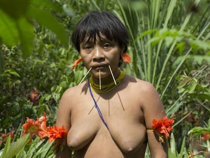 Una indígena yanomami en la reserva brasileña.