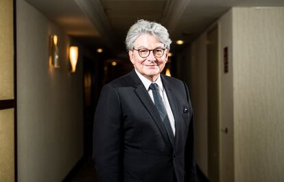Thierry Breton fotografiado durante la entrevista en Madrid, el 9 de enero.