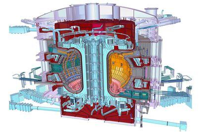 Esquema del futuro reactor experimental de fusión ITER.