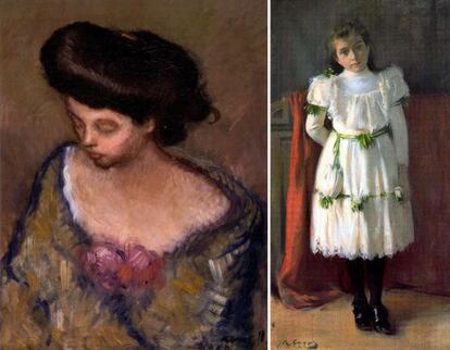 'Figura de Mujer', by Isidre Nonell and 'Portrait of a Sardà girl' by Ramon Casas, the two works delivered by Millet in 2012 at the MNAC.