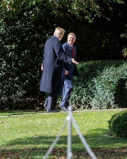 Donald Trump y el senador Lindsey Graham, en la Casa Blanca, en noviembre de 2018. 