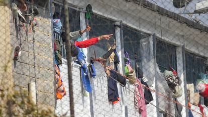 Reos en una cárcel en Bogotá, en marzo de 2020.