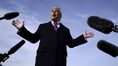 Donald Trump, en la base de Andrews.
