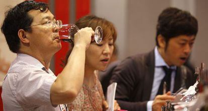 Feria del vino en Hong Kong.