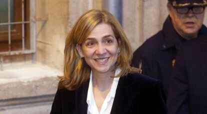 Cristina de Borbó després de declarar davant del jutge Castro, al febrer.