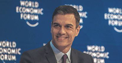 El presidente del Gobierno, Pedro Sánchez, en una edición anterior del Foro Económico Mundial en Davos.