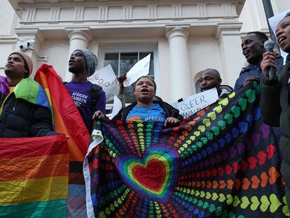 Protestas en Londres el pasado 6 de marzo contra la ley anti gay aprobada por Ghana.