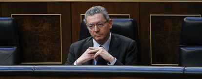 Alberto Ruiz-Gallardón, durante el último pleno del Congreso.